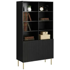 Libreria Maierato, 100x42 h177 cm, Nero