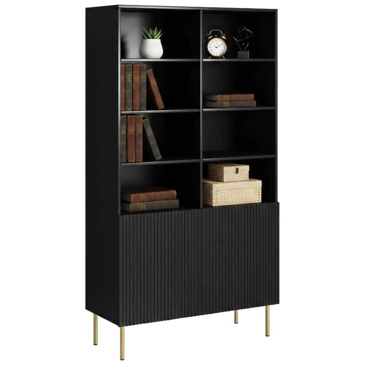 Libreria Maierato, 100x42 h177 cm, Nero