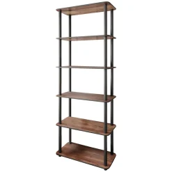 Libreria Marrone Noce Nero 4 Ripiani Installazione Libera 63x30x150h cm, Utilizzabile Come Divisorio Locale - Pignone