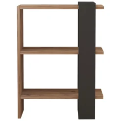 Libreria Marrone Noce Nero Rovere 3 Ripiani Installazione Libera 52x25x70h cm, Utilizzabile Come Divisorio Locale - Netro