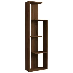Libreria Marrone Noce 3 Ripiani Installazione Libera 50x20x160h cm, Sfumatura Colore Struttura Noce - Fiesole