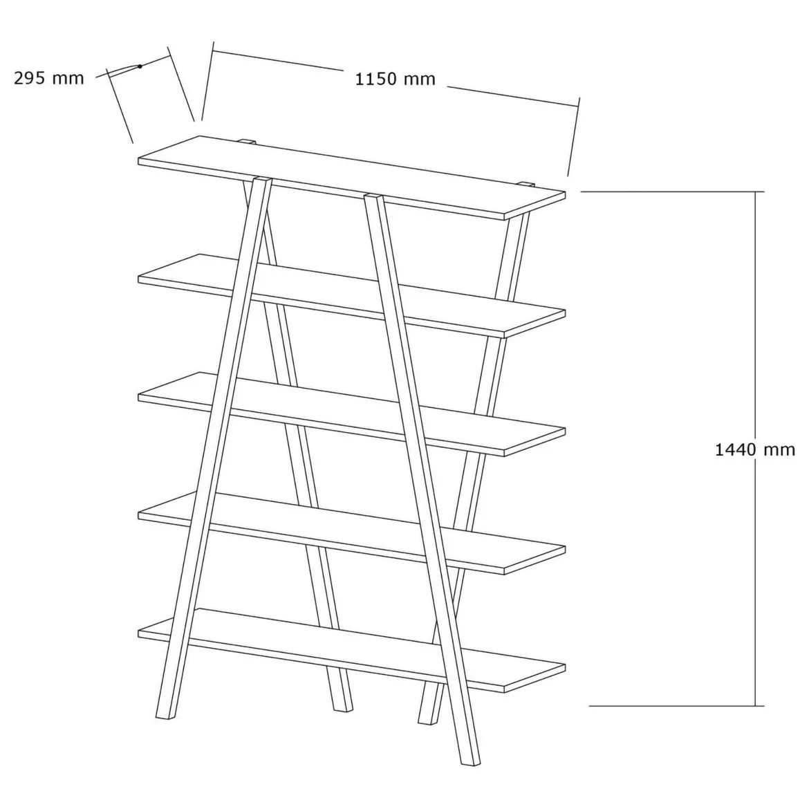 Libreria Marrone Noce 4 Ripiani Installazione Libera 120x25x150h cm, Struttura Verticale - Tertenia