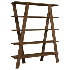 Libreria Marrone Noce 4 Ripiani Installazione Libera 120x25x150h cm, Struttura Verticale - Tertenia