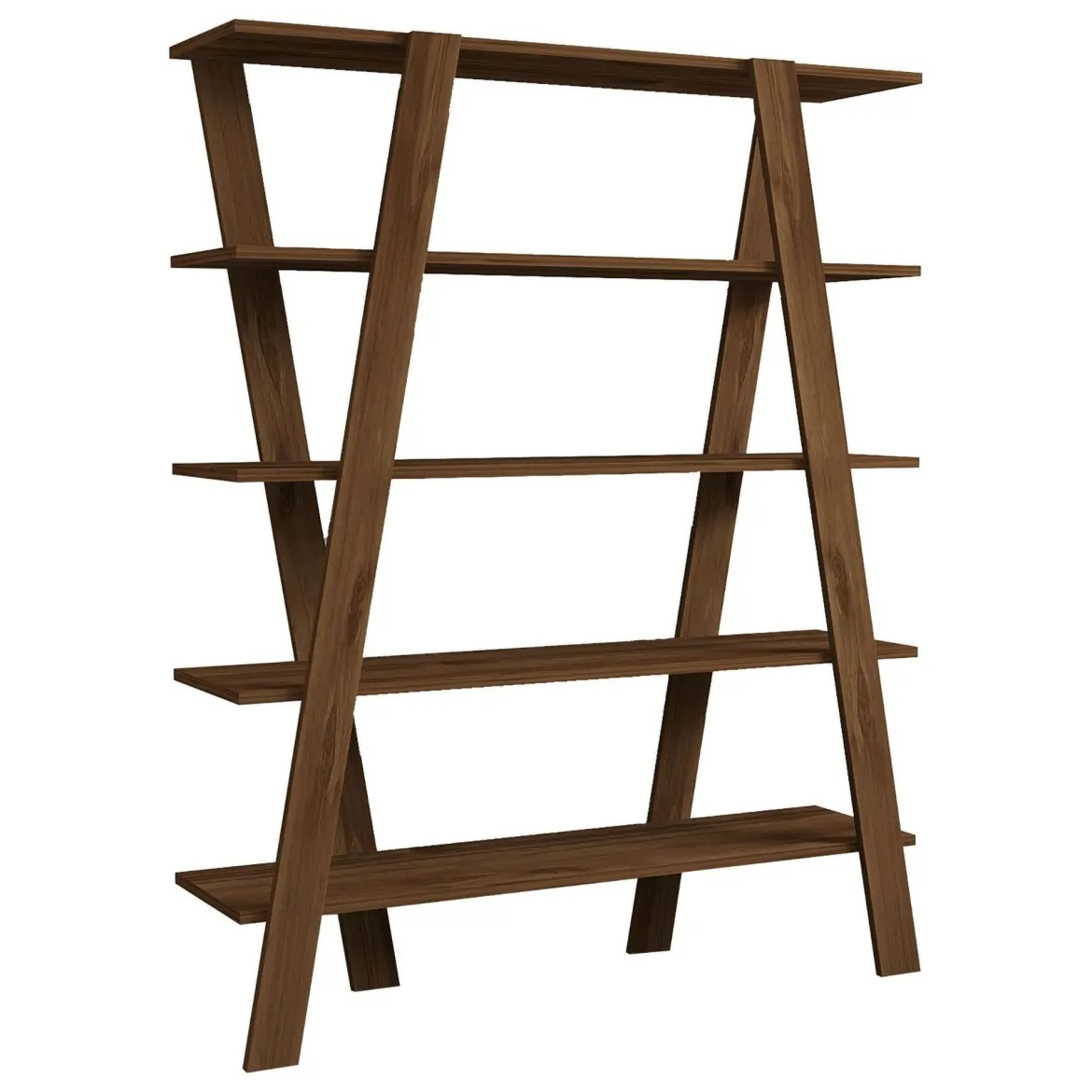 Libreria Marrone Noce 4 Ripiani Installazione Libera 120x25x150h cm, Struttura Verticale - Tertenia