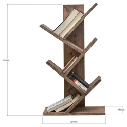 Libreria Marrone Noce 5 Ripiani Installazione Libera 25x25x160h cm, Struttura Verticale - Tufillo