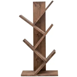Libreria Marrone Noce 5 Ripiani Installazione Libera 25x25x160h cm, Struttura Verticale - Tufillo