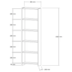 Libreria Marrone Noce 5 Ripiani Utilizzabile Come Divisorio Locale 154.8x34x180h cm, Struttura Bifacciale - Colli