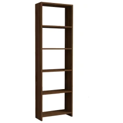 Libreria Marrone Noce 5 Ripiani Installazione Libera 50x20x160h cm, Struttura Verticale - Burcei