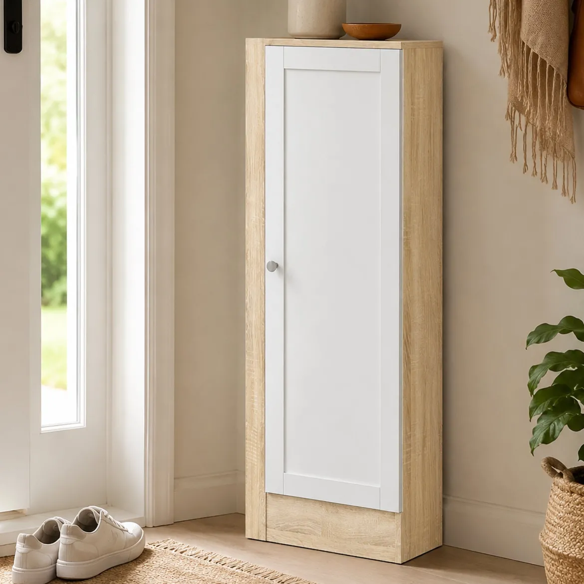 Libreria Marrone Quercia Bianco Cassetti 2 Ripiani 41x28x107h cm, - Amedee