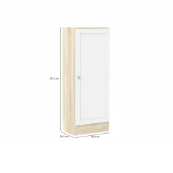 Libreria Marrone Quercia Bianco Cassetti 2 Ripiani 41x28x107h cm, - Amedee