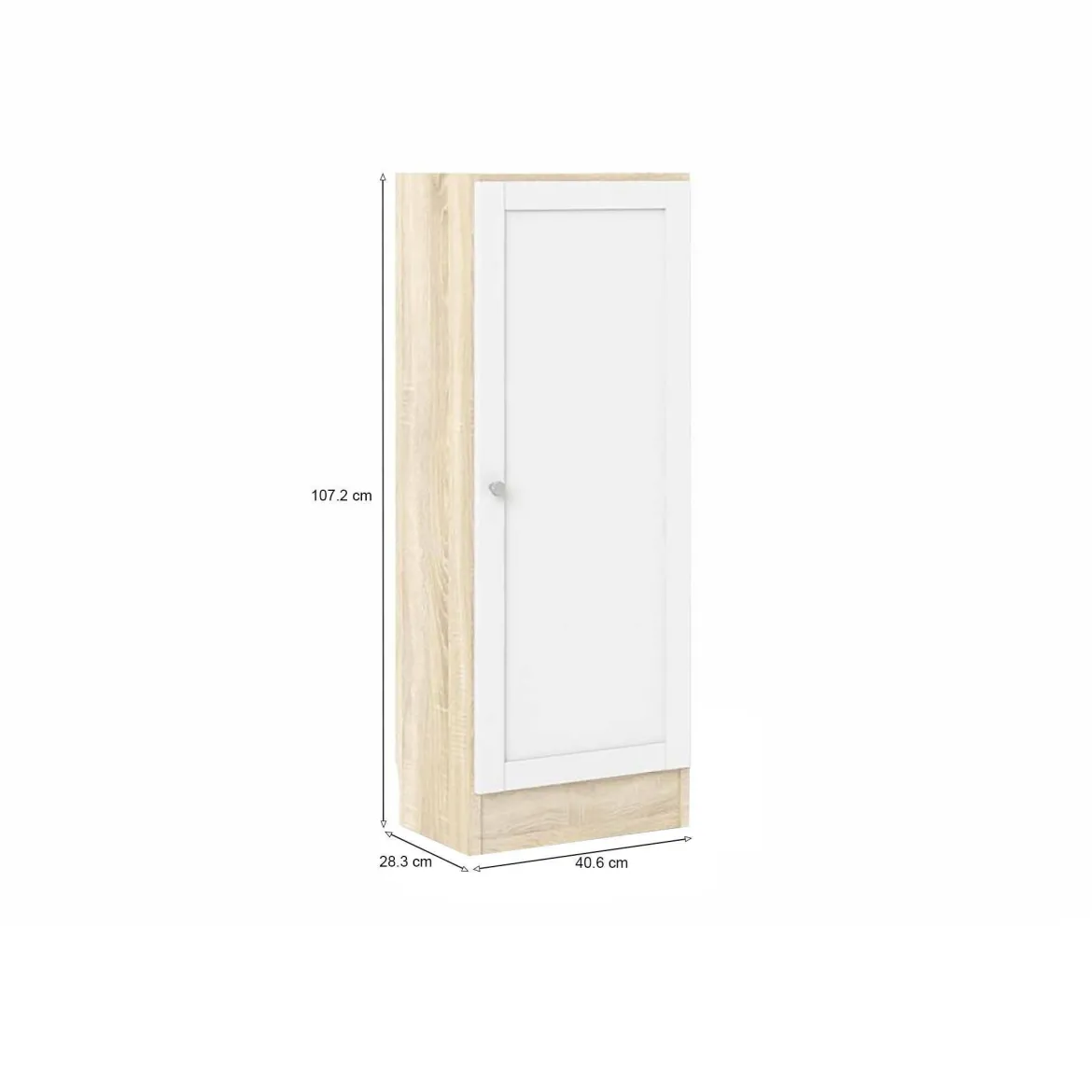 Libreria Marrone Quercia Bianco Cassetti 2 Ripiani 41x28x107h cm, - Amedee