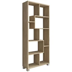 Libreria Marrone Rovere Cassetti 8 Ripiani 68x25x161h cm, - Veniano