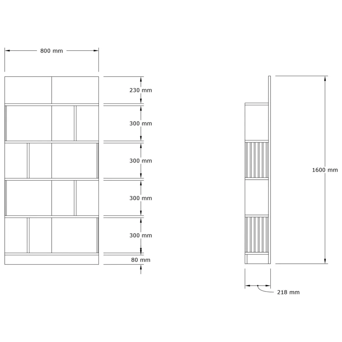 Libreria Marrone Rovere Nero 4 Ripiani Installazione Libera 85x35x180h cm, Utilizzabile Come Divisorio Locale - Luras