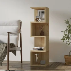Libreria Marrone Rovere 3 Ripiani Installazione a Terra 110x25x96h cm, Sfumatura Colore Struttura Rovere - Terzolas