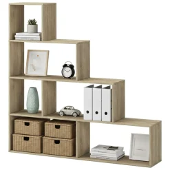 Libreria Marrone Rovere 3 Ripiani Installazione a Terra 145x28x143h cm, Sfumatura Colore Struttura Rovere - Serole