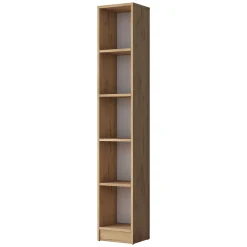 Libreria Marrone Rovere 4 Ripiani Installazione Libera 30x25x170h cm, Struttura Verticale - Cesio