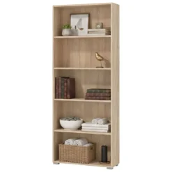 Libreria Marrone Rovere 4 Ripiani Installazione a Terra 70x24.5x176.5h cm, Sfumatura Colore Struttura Rovere - Urgnano