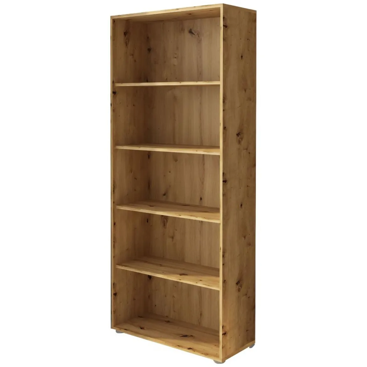 Libreria Marrone Rovere 5 Ripiani Installazione Libera 50x20x160h cm, Struttura Verticale - Paupisi