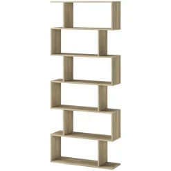 Libreria Marrone Rovere 8 Ripiani 2 Cassetti 80x25x189h cm, Installazione Libera - Imer