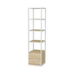 Libreria minimal bianca e rovere 39x169h cm - Arsim
