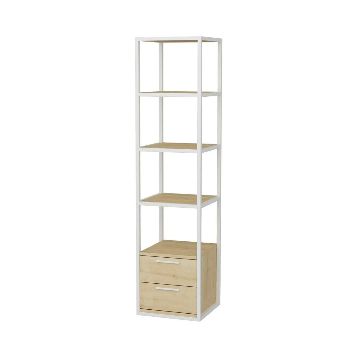 Libreria minimal bianca e rovere 39x169h cm - Arsim