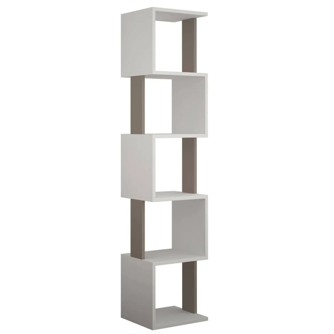 Libreria moderna bianca e tortora 35x161h cm - Nada