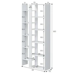 Libreria moderna bianca lucida 78x162h cm - Ersilia