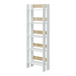Libreria moderna bianca lucida e rovere 57x170h cm - Haruki