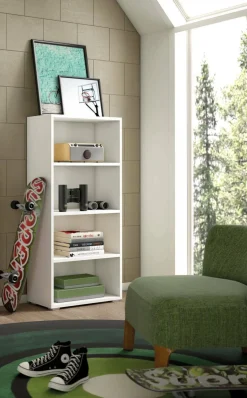 Libreria moderna bianca 70x140h cm - Donatella