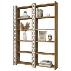 Libreria moderna noce e bianca 124x170h cm - Vele