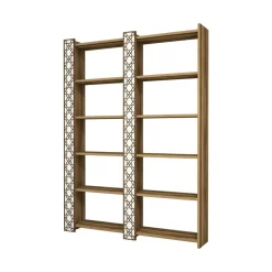 Libreria moderna noce e bianca 124x170h cm - Vele