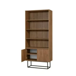 Libreria moderna noce e nera 80x182h cm - Morgana