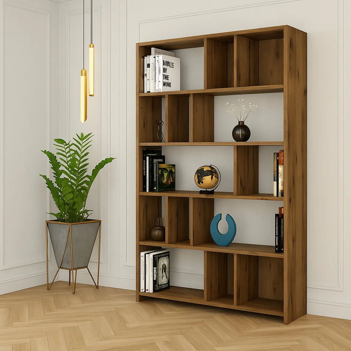 Libreria moderna noce 90x180h cm - Karl