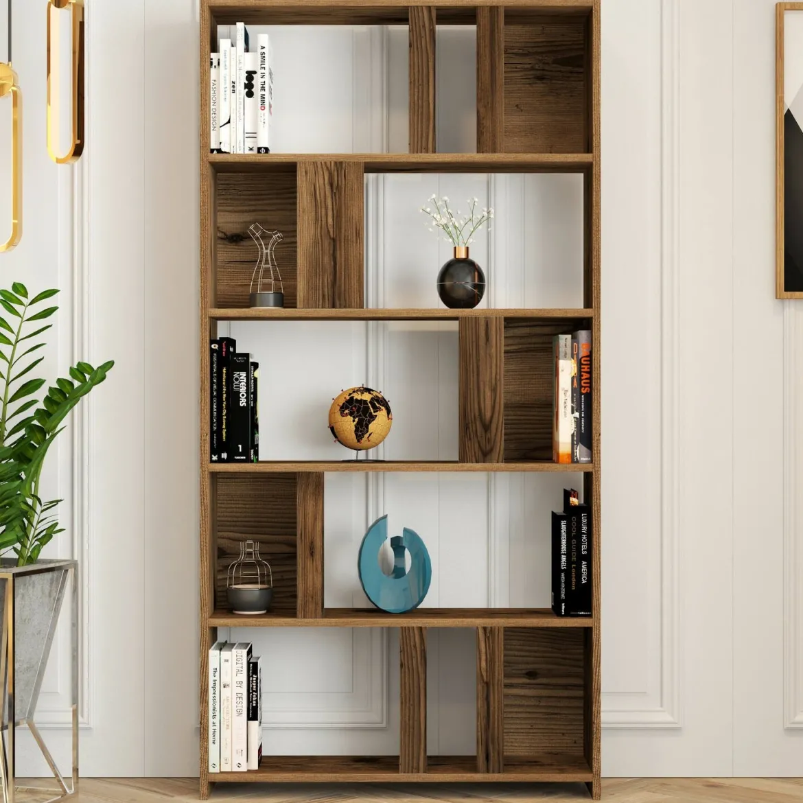 Libreria moderna noce 90x180h cm - Karl