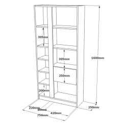 Libreria moderna quercia e bianca 75x160h cm - Bedulita