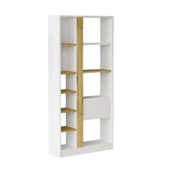 Libreria moderna quercia e bianca 75x160h cm - Bedulita