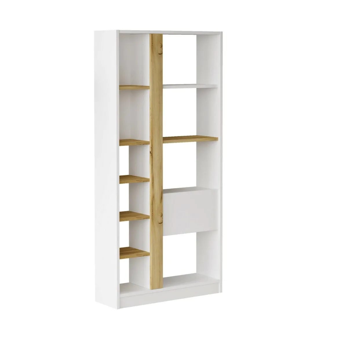 Libreria moderna quercia e bianca 75x160h cm - Bedulita