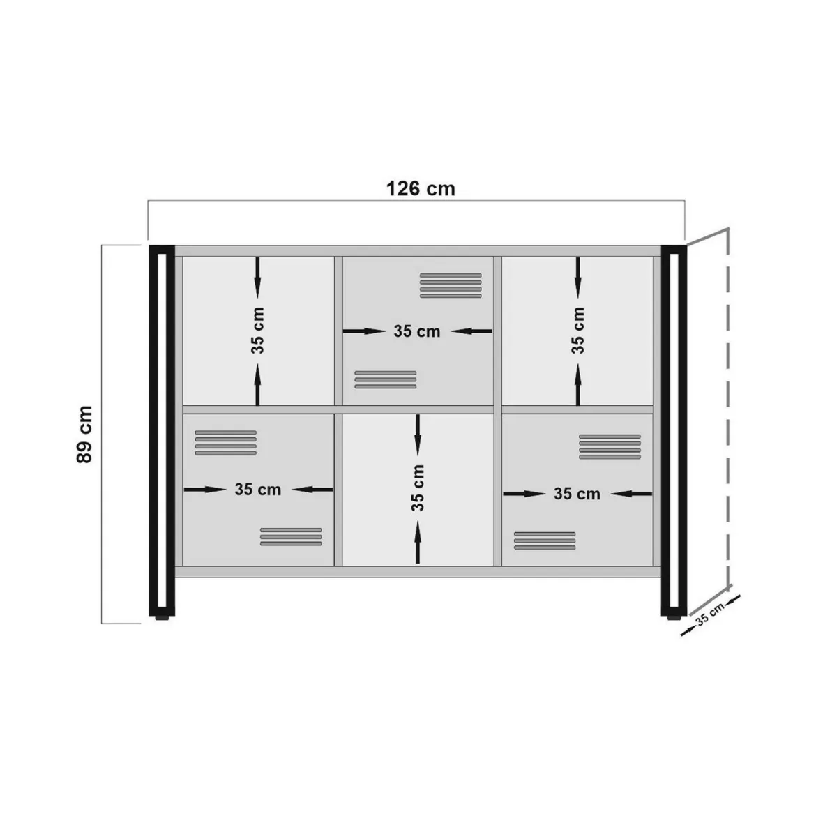 Libreria moderna quercia e nera 126x89h cm - Ercolina