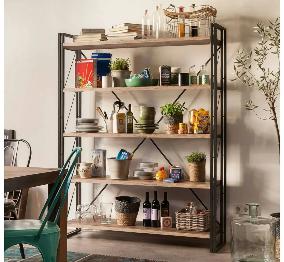 Libreria moderna quercia e nera 89x89h cm - Ercolina