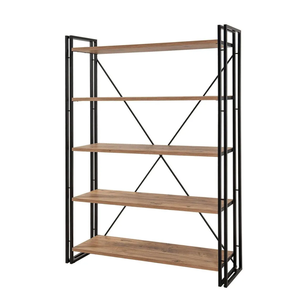 Libreria moderna quercia e nera 89x89h cm - Ercolina