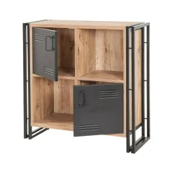 Libreria moderna quercia e nera 89x89h cm - Ercolina