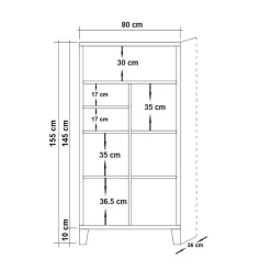 Libreria moderna quercia 89x186h cm - Apice