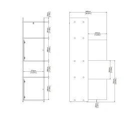 Libreria moderna rovere 40x154h cm - Julien