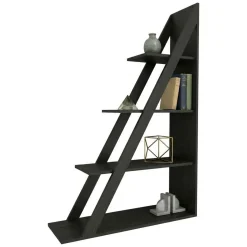 Libreria Nero Antracite 3 Ripiani Installazione Libera 100x30x150h cm, Struttura Verticale - Camaiore