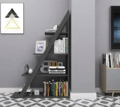 Libreria Nero Antracite 3 Ripiani Installazione Libera 100x30x150h cm, Struttura Verticale - Camaiore