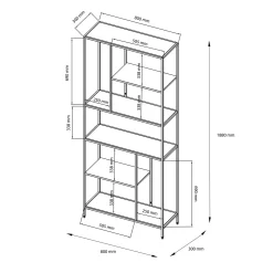 Libreria rialzata da terra ardesia 80x188h cm - Cenadi