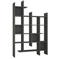 Libreria 18 ripiani antracite 122x188h cm - Achela