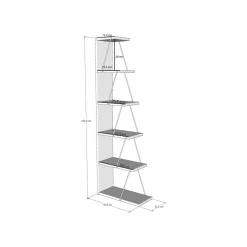Libreria 5 ripiani bianca e nera 50x150h cm - Erminia