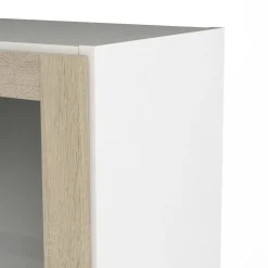 Libreria 4 ripiani bianca e quercia 40x203h cm - Greg