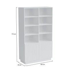 Libreria 10 ripiani bianca 172x100h cm - Miniato